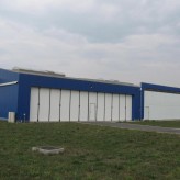 pohled na dokončený hangár č. 1 a 2