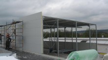 montáž trapézových plechů a stěnových PUR panelů